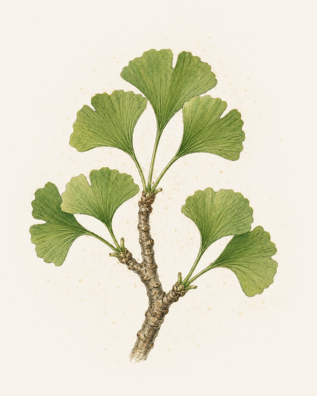 Ginkgo biloba botanical illustration