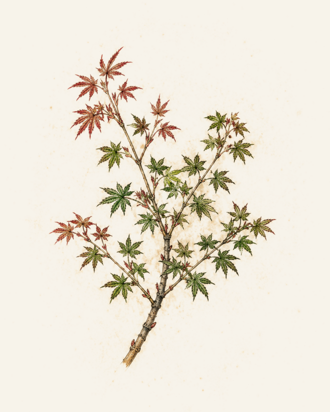 Japanese Maple 'Sharp's Pygmy' botanical illustration