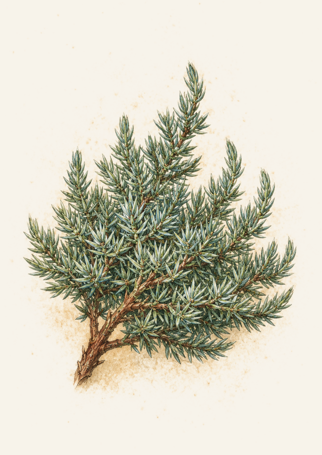 Procumbens Juniper Nana botanical illustration