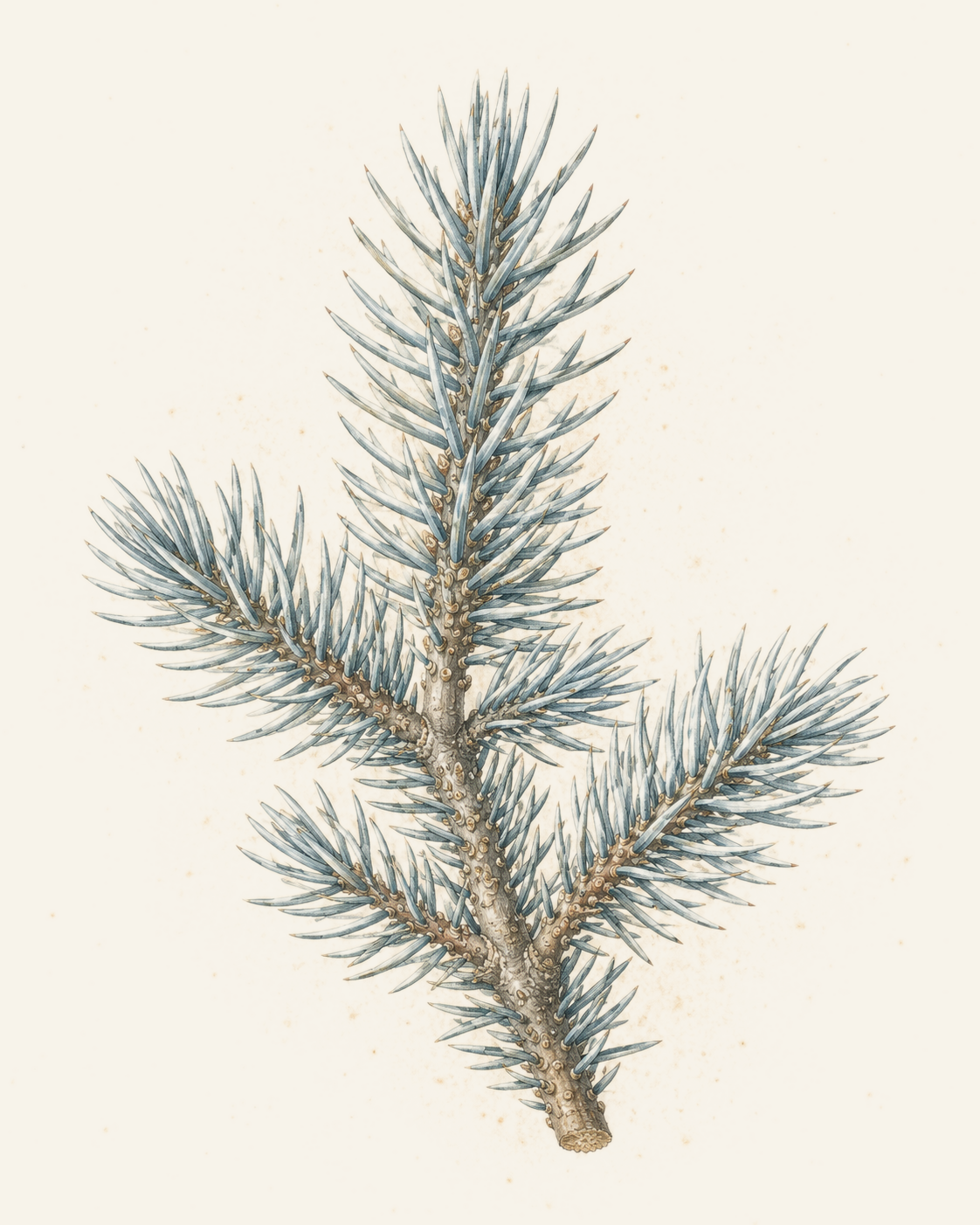 Colorado Blue Spruce botanical illustration
