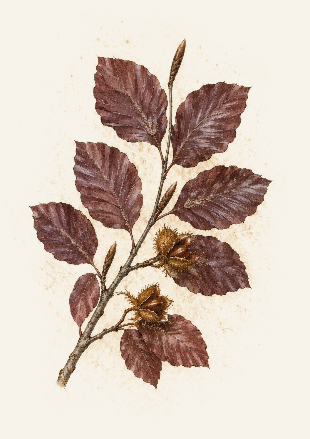 Copper Beech botanical illustration