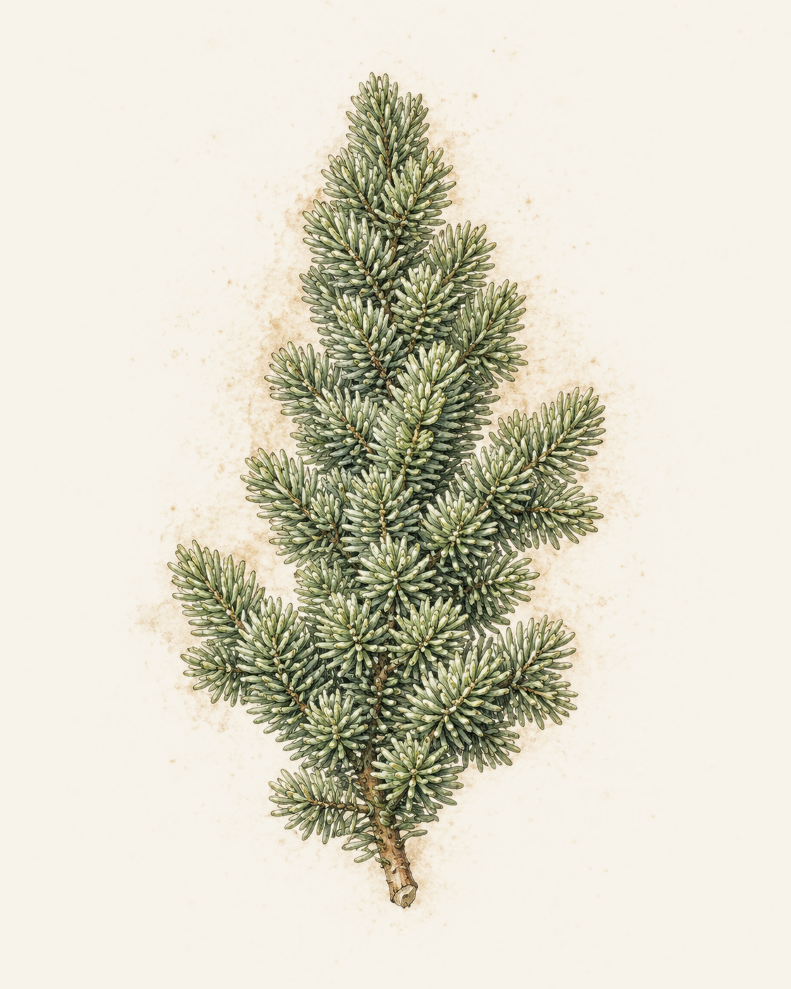 Dwarf Alberta Spruce botanical illustration