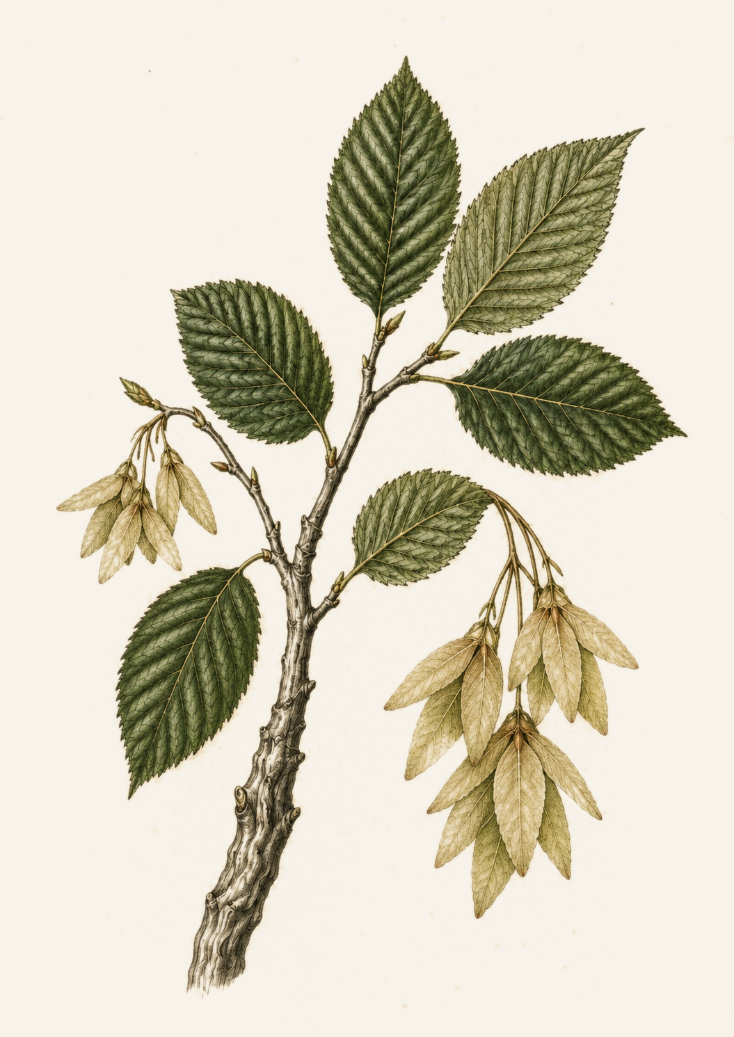European Hornbeam botanical plate