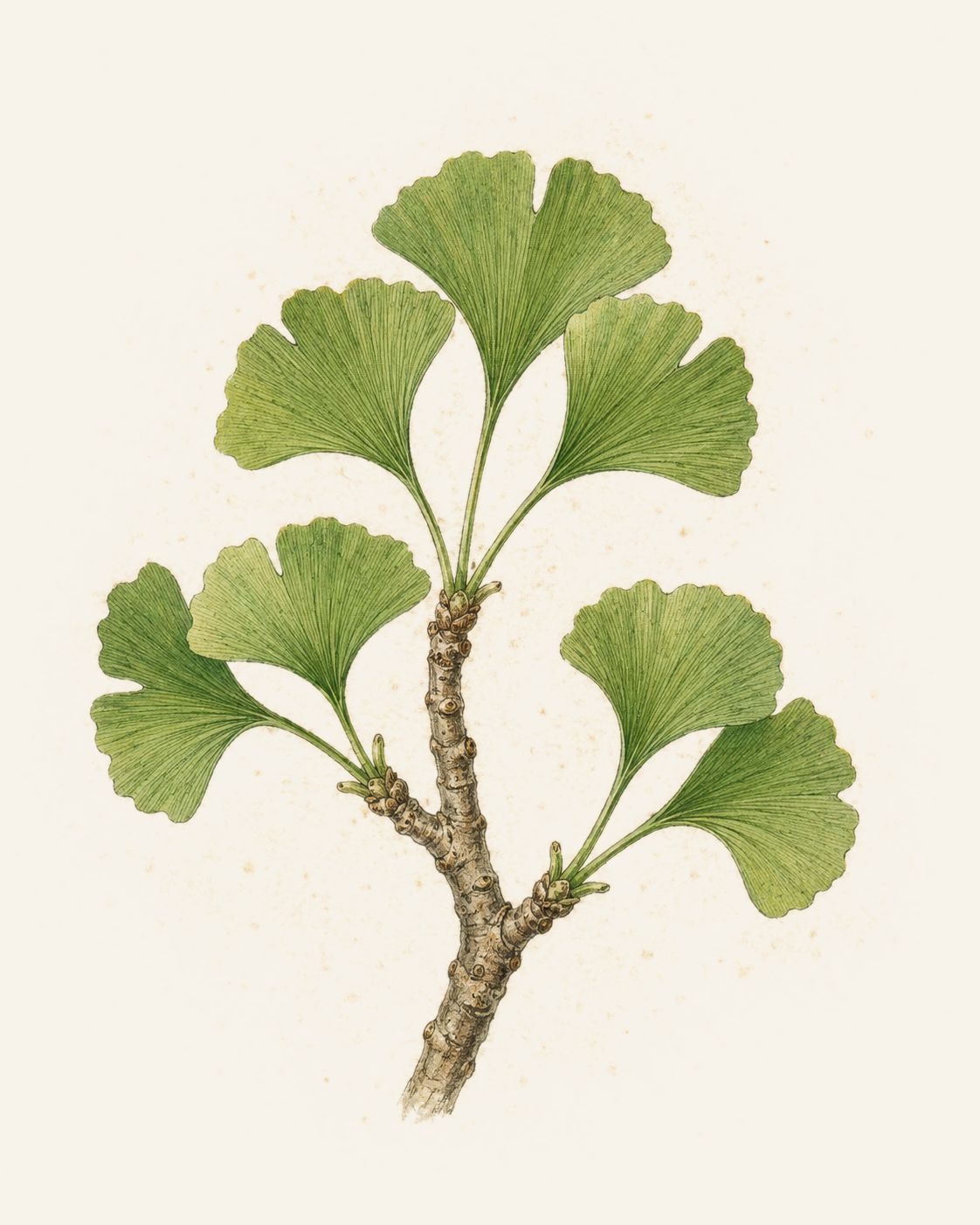 Ginkgo biloba botanical illustration