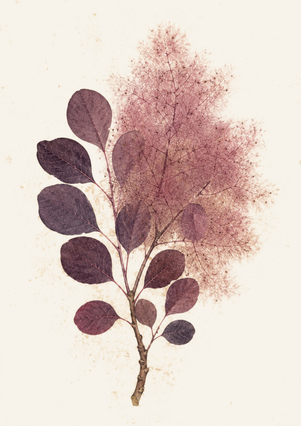 European Smoketree, AKA Venetian Sumach botanical plate