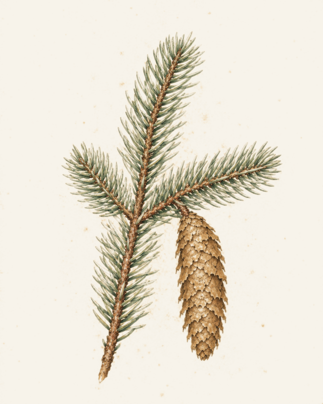Engelmann Spruce botanical illustration